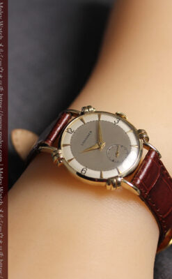 ロンジンのアンティーク金無垢腕時計 【1949年頃】結び目ラグ・ツートーン-W1680-20