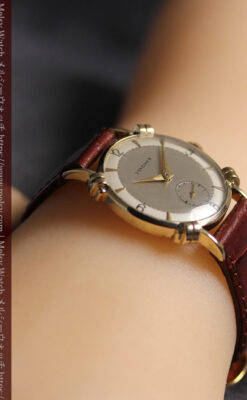 ロンジンのアンティーク金無垢腕時計 【1949年頃】結び目ラグ・ツートーン-W1680-21