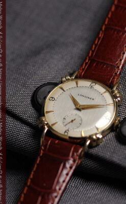 ロンジンのアンティーク金無垢腕時計 【1949年頃】結び目ラグ・ツートーン-W1680-4