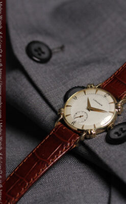 ロンジンのアンティーク金無垢腕時計 【1949年頃】結び目ラグ・ツートーン-W1680-5