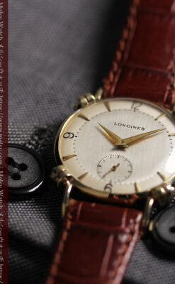 ロンジンのアンティーク金無垢腕時計 【1949年頃】結び目ラグ・ツートーン-W1680-6