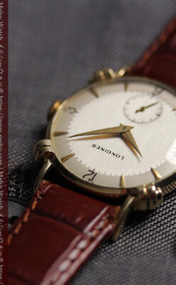 ロンジンのアンティーク金無垢腕時計 【1949年頃】結び目ラグ・ツートーン-W1680-8