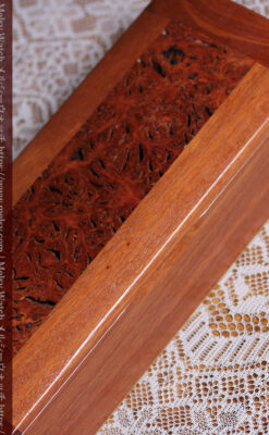 レッドガムの美しい模様と囲い枠 手作り木製コレクションボックス・木箱-A0334-11