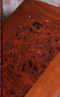 レッドガムの美しい模様と囲い枠 手作り木製コレクションボックス・木箱-A0334-2