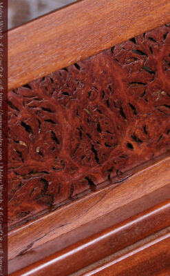 レッドガムの美しい模様と囲い枠 手作り木製コレクションボックス・木箱-A0334-7