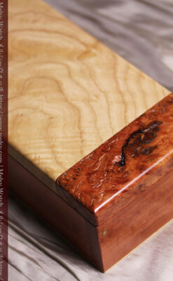 ユーカリの優しい色と模様の美しいレッドガム 手作り木製コレクションボックス・木箱-A0335-1