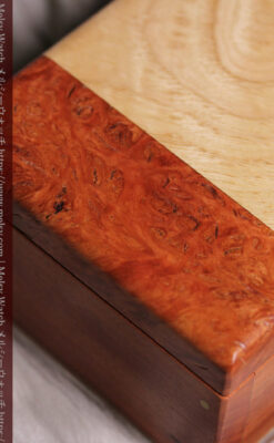 ユーカリの優しい色と模様の美しいレッドガム 手作り木製コレクションボックス・木箱-A0335-4