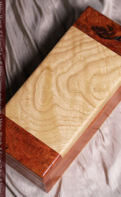 ユーカリの優しい色と模様の美しいレッドガム 手作り木製コレクションボックス・木箱-A0335-5