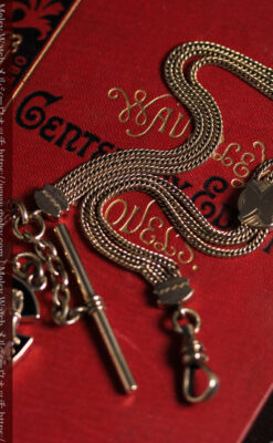 ピティアス騎士団の飾り付き アンティーク懐中時計チェーン-C0538-10