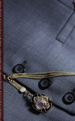 ピティアス騎士団の飾り付き アンティーク懐中時計チェーン-C0538-12