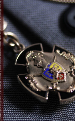 ピティアス騎士団の飾り付き アンティーク懐中時計チェーン-C0538-14