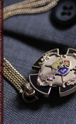 ピティアス騎士団の飾り付き アンティーク懐中時計チェーン-C0538-15