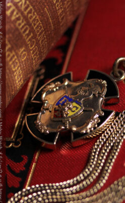 ピティアス騎士団の飾り付き アンティーク懐中時計チェーン-C0538-2