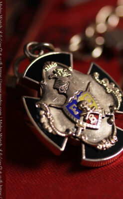 ピティアス騎士団の飾り付き アンティーク懐中時計チェーン-C0538-3