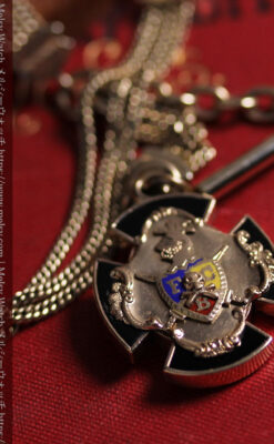 ピティアス騎士団の飾り付き アンティーク懐中時計チェーン-C0538-4