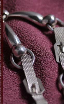 馬具一式をデザインに含めた銀無垢アンティーク懐中時計チェーン 【1880年頃】-C0541-11