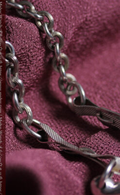 馬具一式をデザインに含めた銀無垢アンティーク懐中時計チェーン 【1880年頃】-C0541-15