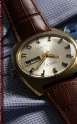 英国ベンソンの昭和レトロなカレンダー付自動巻き腕時計 【1970年頃】-W1682-10