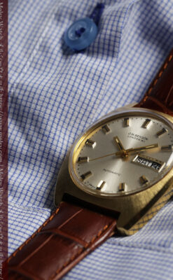 英国ベンソンの昭和レトロなカレンダー付自動巻き腕時計 【1970年頃】-W1682-11