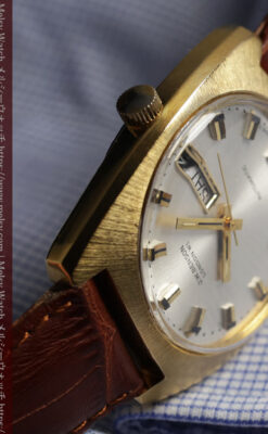 英国ベンソンの昭和レトロなカレンダー付自動巻き腕時計 【1970年頃】-W1682-12