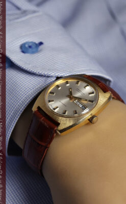 英国ベンソンの昭和レトロなカレンダー付自動巻き腕時計 【1970年頃】-W1682-18