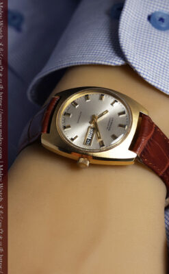 英国ベンソンの昭和レトロなカレンダー付自動巻き腕時計 【1970年頃】-W1682-19