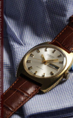 英国ベンソンの昭和レトロなカレンダー付自動巻き腕時計 【1970年頃】-W1682-2