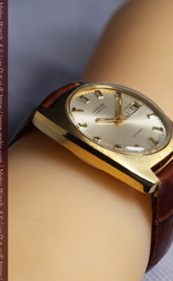 英国ベンソンの昭和レトロなカレンダー付自動巻き腕時計 【1970年頃】-W1682-21