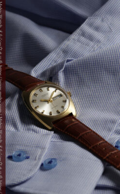 英国ベンソンの昭和レトロなカレンダー付自動巻き腕時計 【1970年頃】-W1682-5