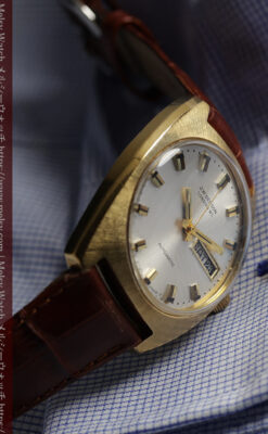 英国ベンソンの昭和レトロなカレンダー付自動巻き腕時計 【1970年頃】-W1682-6