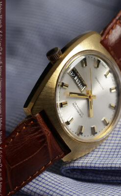 英国ベンソンの昭和レトロなカレンダー付自動巻き腕時計 【1970年頃】-W1682-7