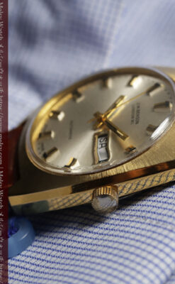 英国ベンソンの昭和レトロなカレンダー付自動巻き腕時計 【1970年頃】-W1682-8