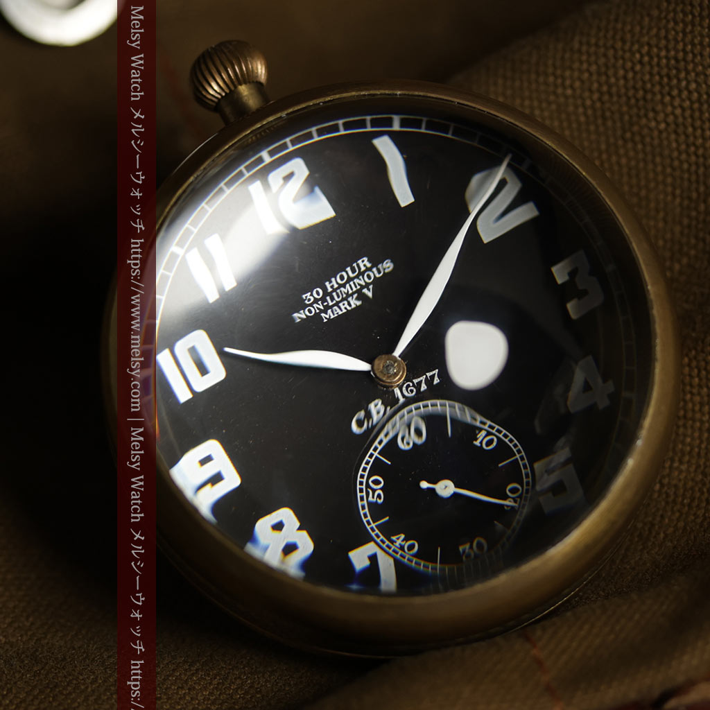 ゼニスの英国空軍の軍用懐中時計 MARK V 特殊球体ケース【1925年頃】360g-P2412-13