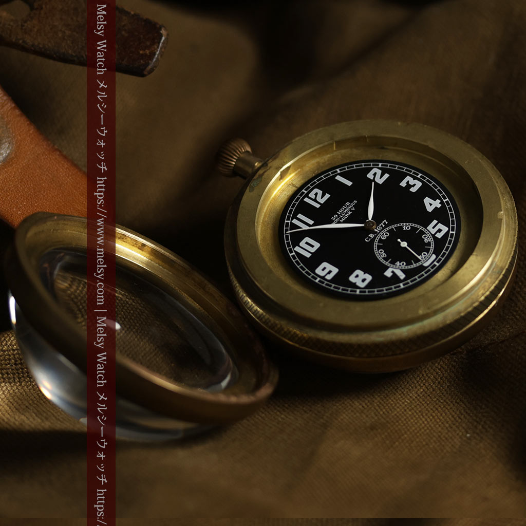 ゼニスの英国空軍の軍用懐中時計 MARK V 特殊球体ケース【1925年頃】360g-P2412-15