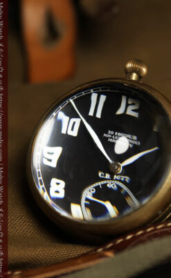 ゼニスの英国空軍の軍用懐中時計 MARK V 特殊球体ケース【1925年頃】360g-P2412-3