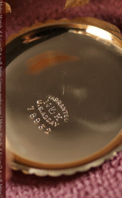 菊花・向日葵のようなケースの凹凸が美しいエルジンの金無垢懐中時計 【1900年頃】-P2414-18