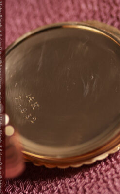 菊花・向日葵のようなケースの凹凸が美しいエルジンの金無垢懐中時計 【1900年頃】-P2414-21