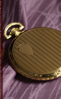 ロンジン 豪華で綺麗な装飾の18金無垢アンティーク懐中時計 【1927年製】箱付き-P2415-11