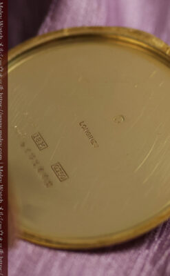 ロンジン 豪華で綺麗な装飾の18金無垢アンティーク懐中時計 【1927年製】箱付き-P2415-16