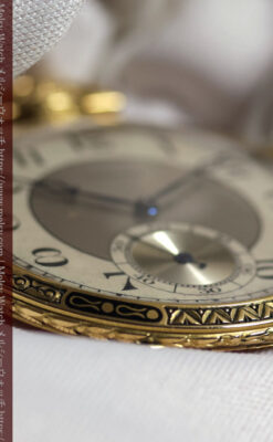 ロンジン 豪華で綺麗な装飾の18金無垢アンティーク懐中時計 【1927年製】箱付き-P2415-8