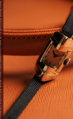 オメガ 18金アンティーク腕時計 超立体デザインとルビーの文字盤 【1940年頃】レディース-W1684-13