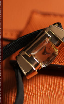 オメガ 18金アンティーク腕時計 超立体デザインとルビーの文字盤 【1940年頃】レディース-W1684-15