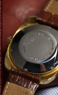 英国ベンソン 個性あるぷっくりと厚みのある自動巻き腕時計 【1970年頃】-W1686-12