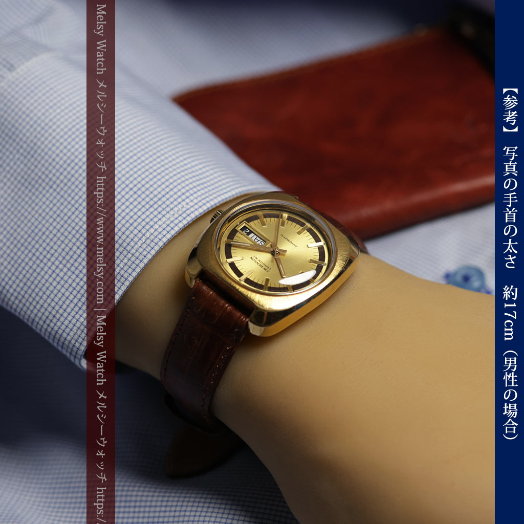 英国ベンソン 個性あるぷっくりと厚みのある自動巻き腕時計 【1970年頃】-W1686-14