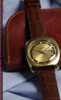 英国ベンソン 個性あるぷっくりと厚みのある自動巻き腕時計 【1970年頃】-W1686-3