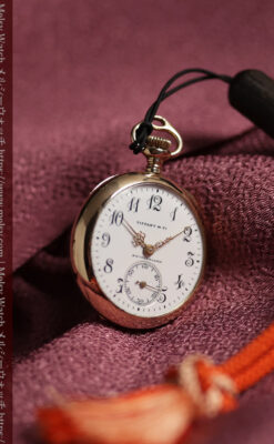 ティファニーの小さな14金無垢アンティーク懐中時計 【1902年製】ネックレス＆腕時計-P2416-12