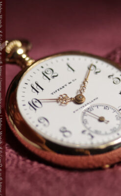 ティファニーの小さな14金無垢アンティーク懐中時計 【1902年製】ネックレス＆腕時計-P2416-15