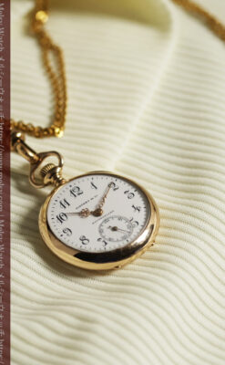 ティファニーの小さな14金無垢アンティーク懐中時計 【1902年製】ネックレス＆腕時計-P2416-2