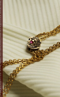 ティファニーの小さな14金無垢アンティーク懐中時計 【1902年製】ネックレス＆腕時計-P2416-21