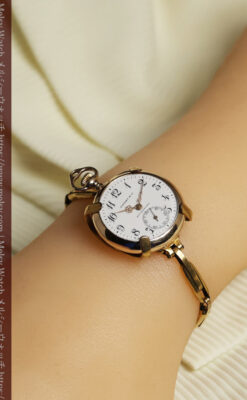 ティファニーの小さな14金無垢アンティーク懐中時計 【1902年製】ネックレス＆腕時計-P2416-26